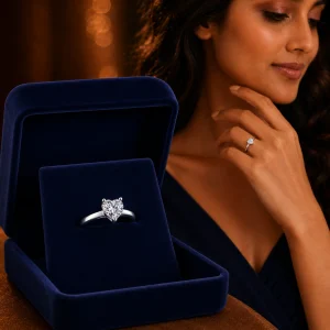 Female Heart Shaped Sliver Plated Ring