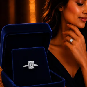 Exclusive Moissanite Stone Diamond Cut Finger Ring
