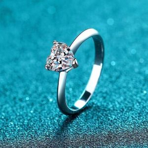 American Diamond Heart Shaped Finger Ring