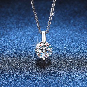 925 Sterling Elements  Four Lock American Diamond Pendant