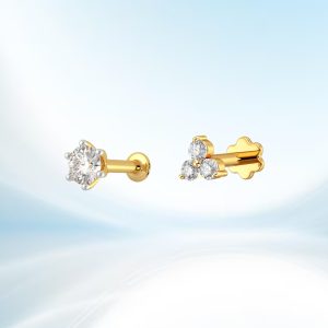 American Diamond One Stone & Three Stone Nose Pin
