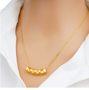 Bending Pipe Style Pendant Goldmix