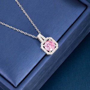 American Diamond Square-shaped Necklace