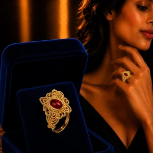 Gold water drop Trendy Open Ring